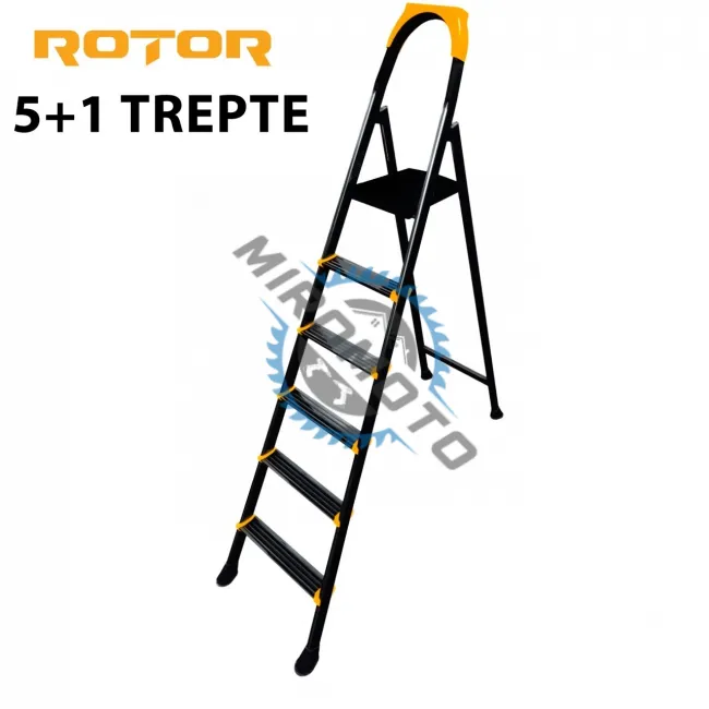 Scara metalica vopsita, 5 trepte + platforma cu sistem antialunecare, Rotor