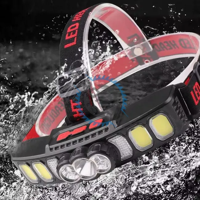 Lanterna de cap reincarcabila, XPE+ COB, 6 moduri de iluminare, 500lm, ip55, 1200mah, incarcare USB-C, 6000k