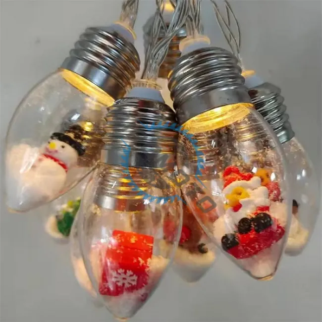 Ghirlanda luminoasa cu efecte de Craciun, lungime 6 metri, 40 becuri, alimentare baterii, putere 2.4w, lumina calda continua + stroboscop