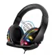 Casti Gaming profesionale cu lumini RGB, diametru 40mm, microfon, mufa USB, lungime fir 2 metri