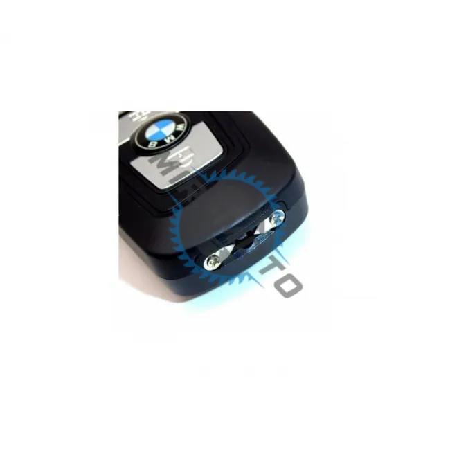 Dispozitiv cu electrosoc profesional pentru autoaparare, tip cheie auto BMW, cu lanterna si sirena