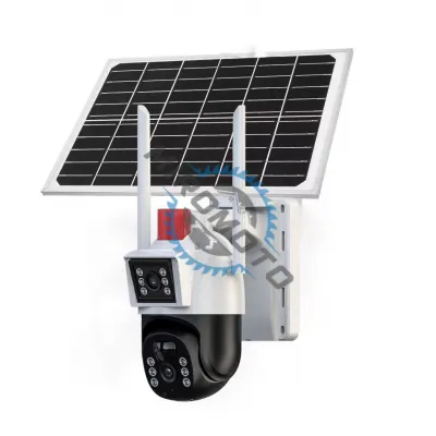 Camera de supraveghere video, panou solar, conexiune WIFI, 4+4MP, FULL Color Night, 355°, IP66, Zoom, Alarma, microfon, senzor miscare, Smart IR
