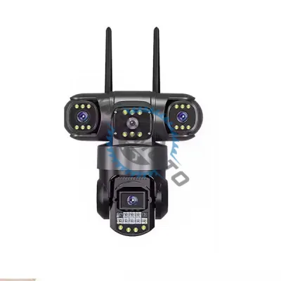 Camera de supraveghere 4K, 3 lentile, 12mp, 10x zoom, WiFi 2.4Ghz, hd, rotatie 355 grade, night vision, alarma, ip66, ptz, microfon
