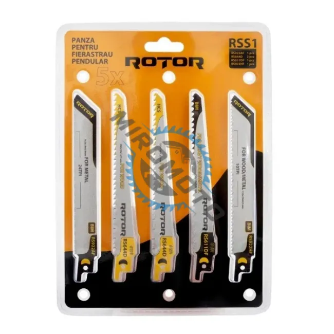 Set 5 Panze fierastrau sabie pentru lemn/metal ROTOR RSS1