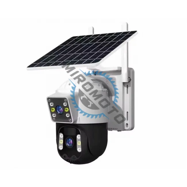 Camera de supraveghere video, panou solar, conexiune WIFI, 3+3MP, FULL Color Night, 355°, IP66, Alarma, microfon, senzor miscare, Smart IR, Miromoto®