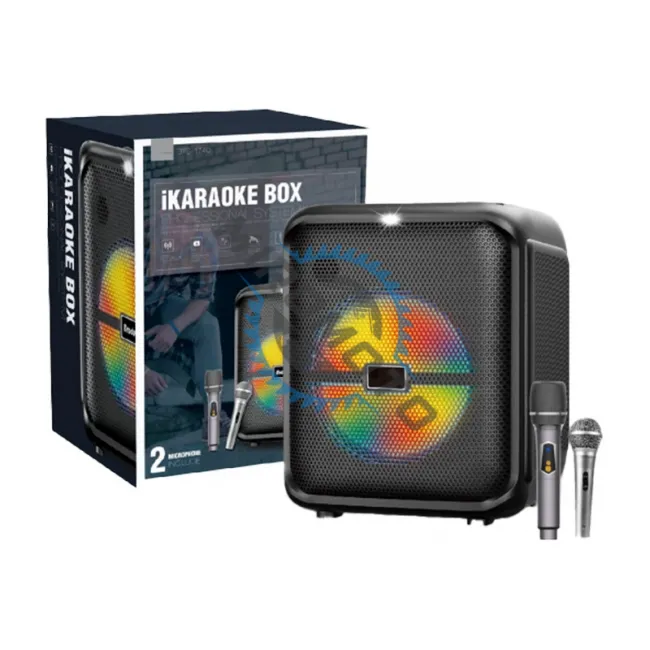 Boxa portabila, putere 30W, lumina RGB, bluetooth V5.3, microfon wireless, karaoke, FULL LED, super BASS