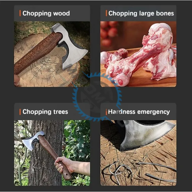 Secure-Topor forjat manual cu maner din lemn pentru despicat, 370 mm, 900g, model ST-054