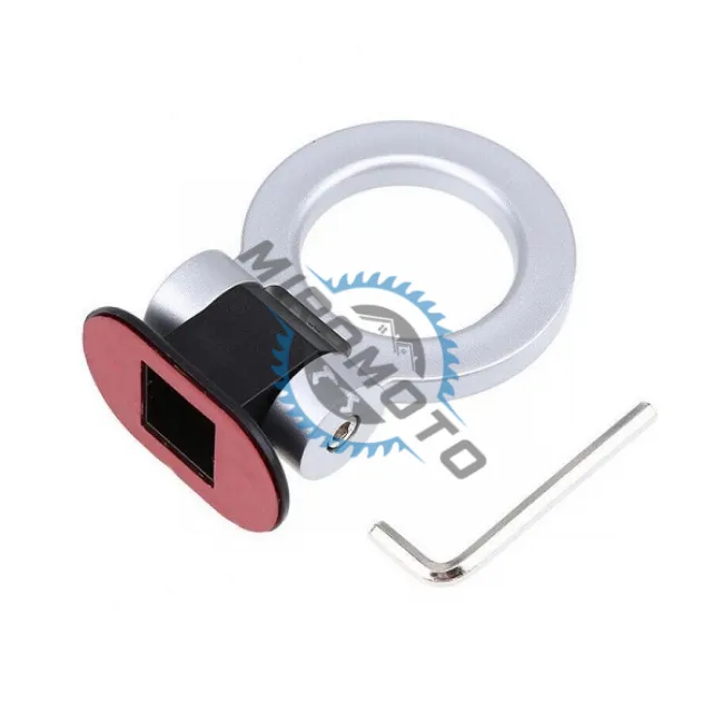 Ornament carlig remorcare racing, montaj dublu adeziv, argintiu