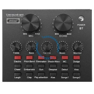 Placa De Sunet Multifunctionala, Bluetooth Mixer Microfoane 6 Sound Modes +12 Sound Effects Live PC Sau Telefon Mufe Micro USB Live 1- Live 2 Si Accompany Instrument