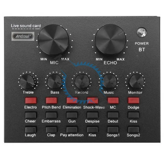Placa De Sunet Multifunctionala, Bluetooth Mixer Microfoane 6 Sound Modes +12 Sound Effects Live PC Sau Telefon Mufe Micro USB Live 1- Live 2 Si Accompany Instrument