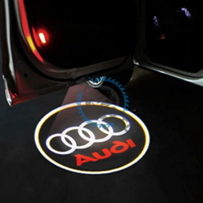 Set 2 bucati emblema Logo LED pentru portiera dedicata marca auto Audi A3, A4, A5, A6, A7, Q3, Q5, Q7 Plug and Play, Alb