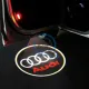 Set 2 bucati emblema Logo LED pentru portiera dedicata marca auto Audi A3, A4, A5, A6, A7, Q3, Q5, Q7 Plug and Play, Alb