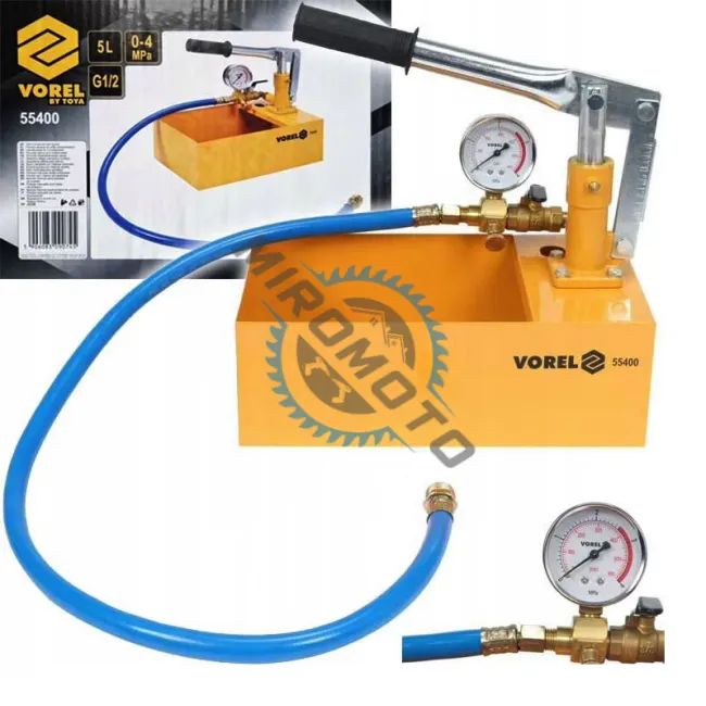 Pompa manuala de testare a presiunii, Vorel 55400, 5 l volum cuva, 40 bar presiune maxima