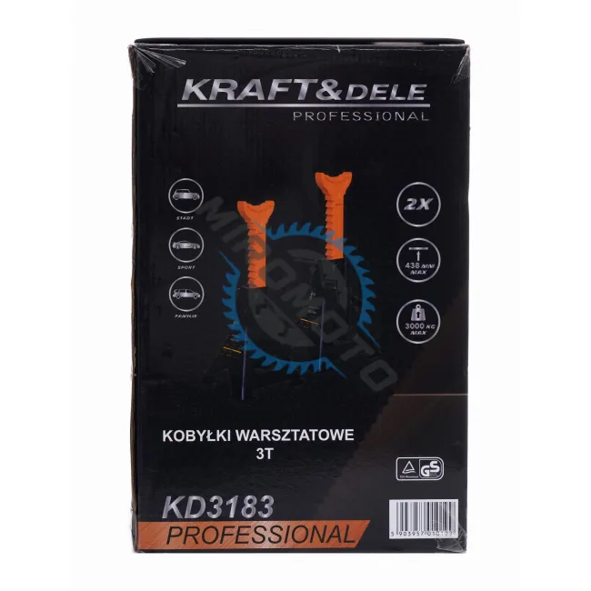 Set 2 suporti pentru auto, Kraft&Dele KD3183, capacitate 3 Tone
