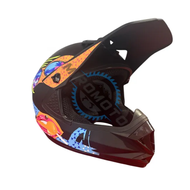 Casca cross Atv, Enduro FGN PLUS, culoare negru/multicolor, marimea XL (61-62)