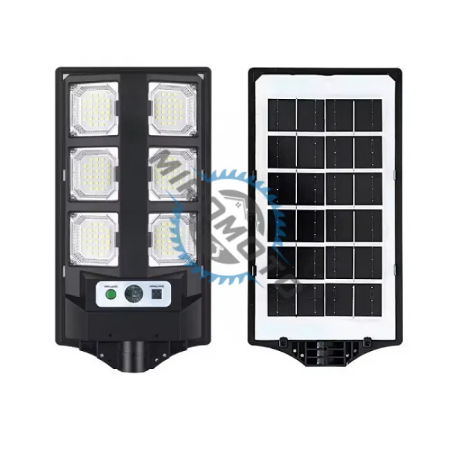Lampa solara stradala cu panou solar si telecomanda, 50W, suport metalic, 6 celulele led, rezistent la apa, senzor de miscare si lumina
