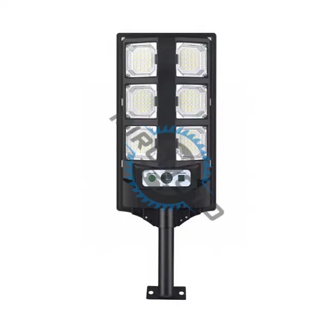 Lampa solara stradala cu panou solar si telecomanda, 50W, suport metalic, 6 celulele led, rezistent la apa, senzor de miscare si lumina