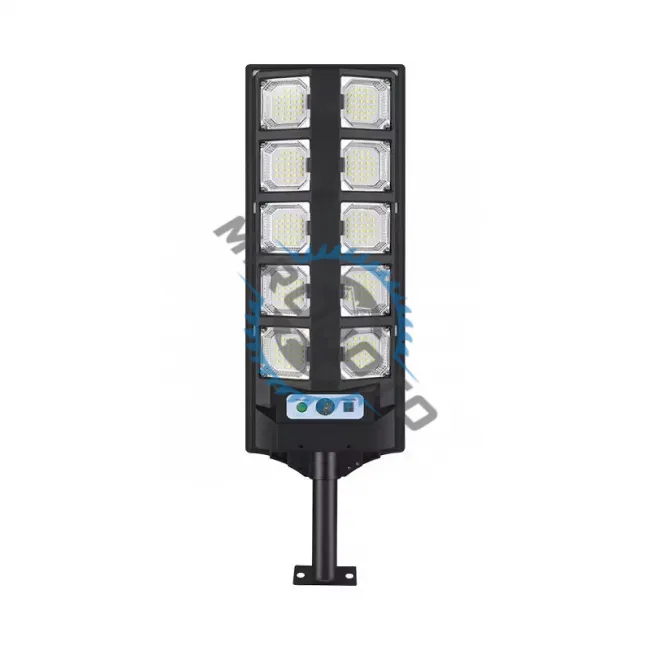 Lampa solara stradala cu panou solar si telecomanda, 90W, suport metalic, 10 celulele led, rezistent la apa, senzor de miscare si lumina