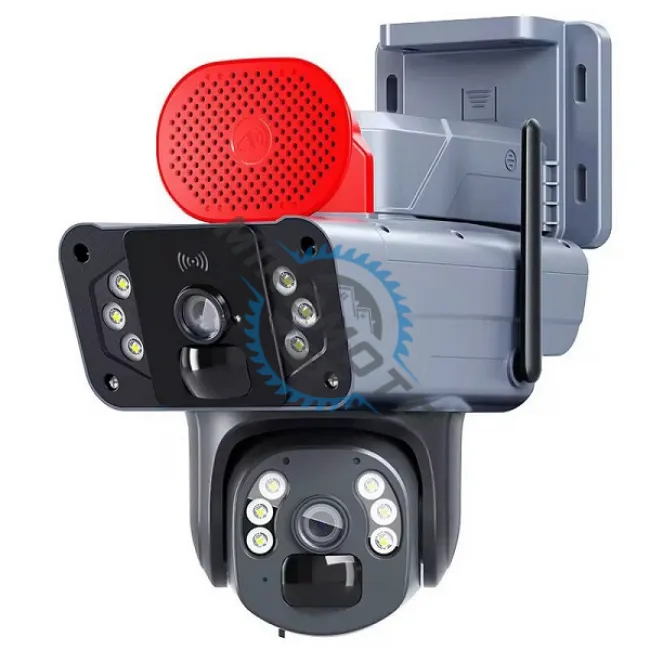 Camera De Supraveghere Dubla, Panou Solar, Conexiune 4G SIM Slot, 3+3 MP FULL HD, 355°, Impermeabil, Alarma, Tracking, Microfon, app O-KAM PRO