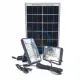 Panou solar 10W cu acumulator 9600mAh, portabil, cu 2 proiectoare de 9w, tensiune intrare 5V, functie baterie externa, negru