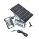 Panou solar 10W cu acumulator 9600mAh, portabil, cu 2 proiectoare de 9w, tensiune intrare 5V, functie baterie externa, negru