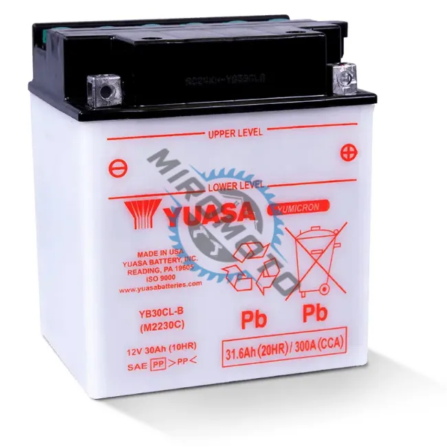 Baterie moto, 12V 32Ah, 300A R+, Yuasa YB30CL-B, cu intretinere (168x132x192mm)
