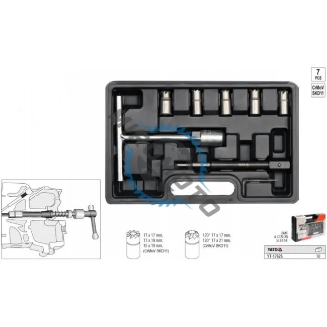 Set freze pentru reconditionat scaun injectoare Yato YT-17625