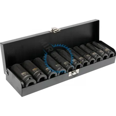 Set chei tubulare de impact adanci 1/2, 11 piese YT-1054 Set chei tubulare de impact adanci 1/2, 11 piese YT-1054