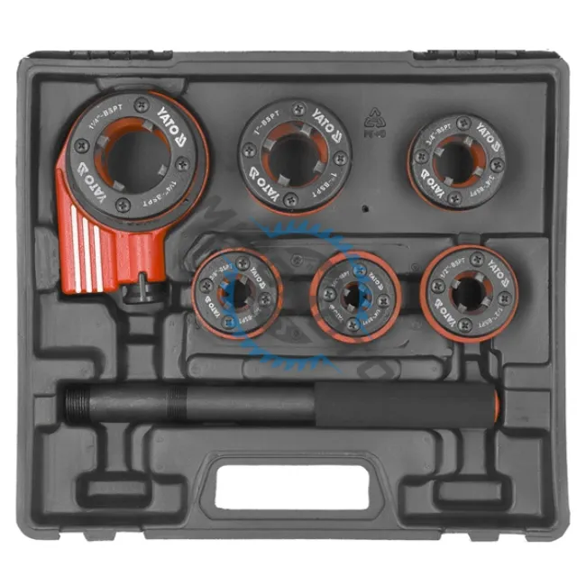 Set filiere cu clichet, 7 bucati, Yato YT-2900 Set filiere cu clichet, 7 bucati, Yato YT-2900