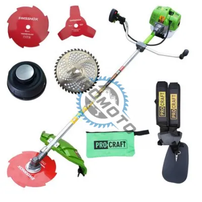 Motocoasa pe benzina Procraft T4350, 2 timpi, 4.3 kW, 6 CP, accesorii incluse Motocoasa pe benzina Procraft T4350, 2 timpi, 4.3 kW, 6 CP, accesorii incluse