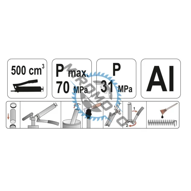 Decalimetru / pistol manual de gresat-vaselina Yato YT-0700, 500ml, furtun rigid