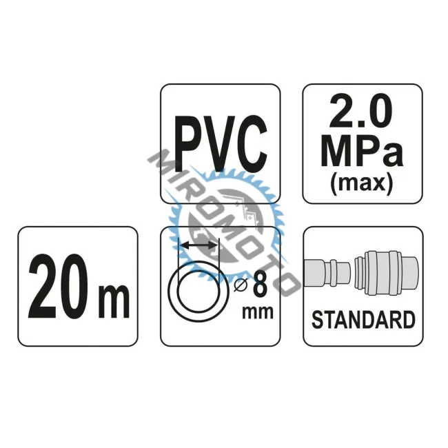 Furtun de aer pentru compresoare Yato YT-24221, lungime 20 m, presiune 20 bar