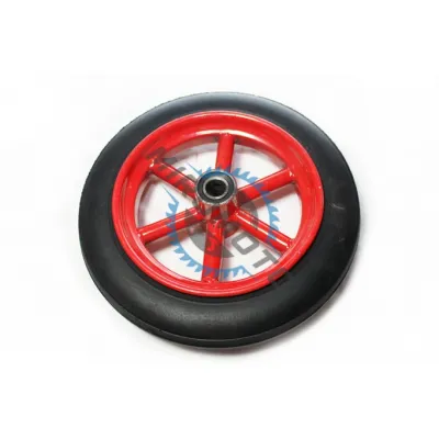 Roata roaba masiva rosie cu spite, Ax 20mm Roata roaba masiva rosie cu spite, Ax 20mm