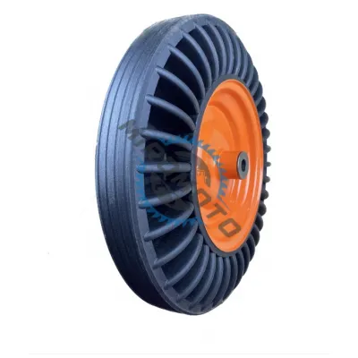 Roata roaba fara camera,din cauciuc brut, 400-8, pe bucsa din otel, janta din metal, ax 16mm Roata roaba fara camera,din cauciuc brut, 400-8, pe bucsa din otel, janta din metal, ax 16mm