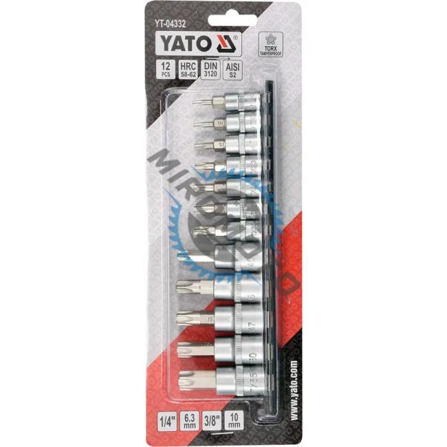 Set 12 biti torx cu gaura (tamperproof) Yato YT-04332