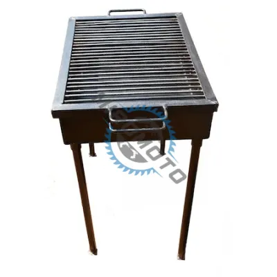 Gratar Romanesc de gradina fix si mobil 60x40 cm, Fabricat Manual, Negru