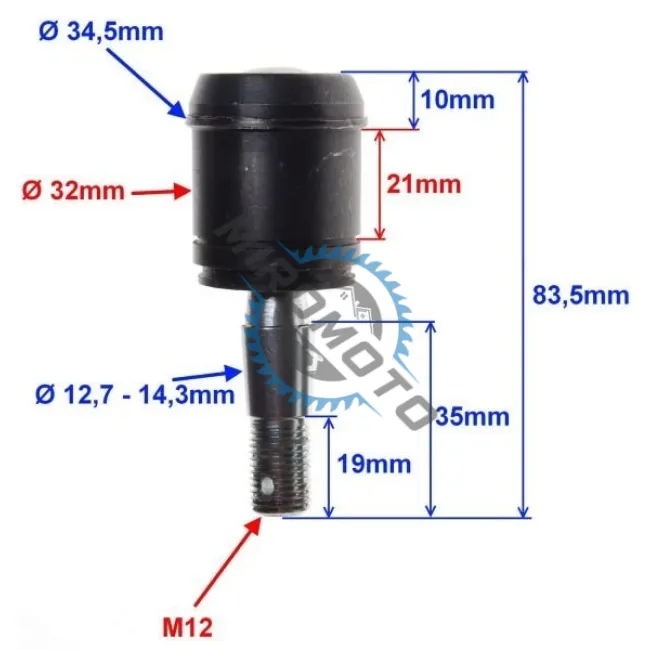 Pivot Atv 150cc, 200cc, 250cc, M12 - 32mm