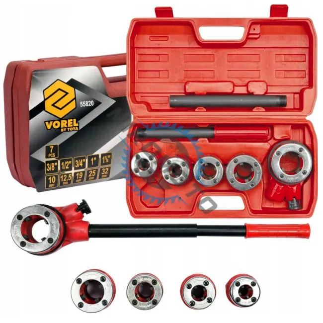 Trusa filiere pentru tevi, Vorel 55820, 3/8 inch - 5/4 inch