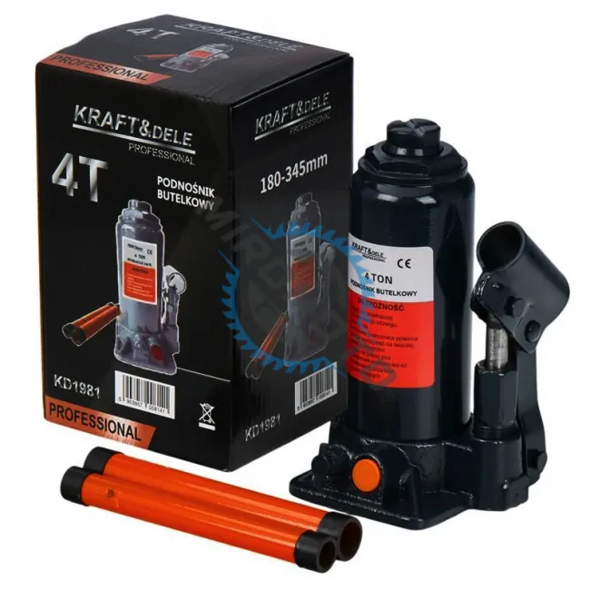 Cric auto hidraulic tip butelie, Kraft&Dele KD1981, 180-345mm, 4 T Cric auto hidraulic tip butelie, Kraft&Dele KD1981, 180-345mm, 4 T