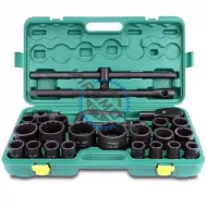 Trusa chei tubulare bihexagonale forta, 26 piese 21-65mm, 3/4 si 1 tol