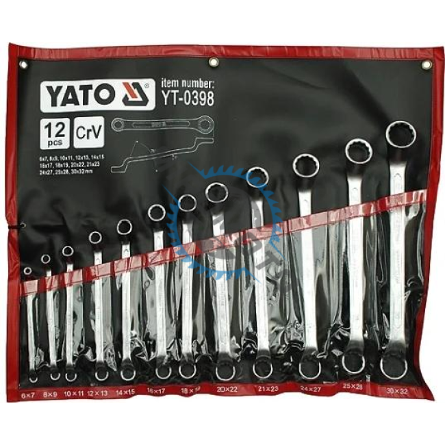Chei inelare cu cot Yato YT-0396, 6-32 mm, set 12 bucati, satinate, 6-32 mm, CrV