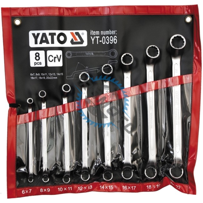 Chei inelare cu cot Yato YT-0396, 6-22 mm, set 8 bucati, satinate, 6-22 mm, CrV