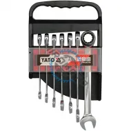 Set chei combinate, Yato YT-0208, 10-19 mm, 7 bucati, clichet reversibil
