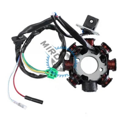 Magnetou / stator aprindere scuter GY6 125cc-150cc 4 Timpi (8 bobine + senzor scanteie, 5 fire) Magnetou / stator aprindere scuter GY6 125cc-150cc 4 Timpi (8 bobine + senzor scanteie, 5 fire)