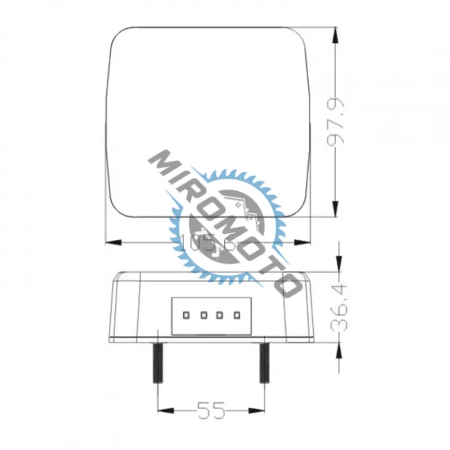 Lampa Spate Patrata cu LED 12V-24V, Breckner Germany