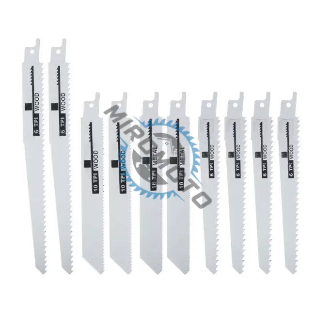 Set panze fierastrau electric tip sabie pentru lemn si metal, 10 piese