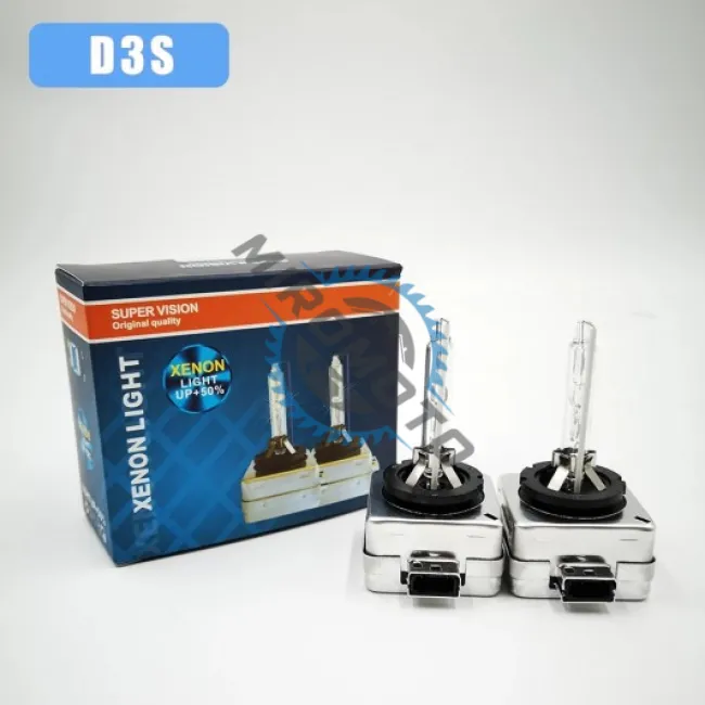 Set 2 Becuri Auto Xenon Far D3S White Super Vision , 35W, 6000K, Suport Metalic