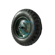 Roata roaba cu camera, janta metalica 3.50-8, ax subtire 14 mm