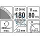 Disc diamantat de taiere continuu, 180x25.4x2.2 mm, taiere umeda, Yato YT-6016