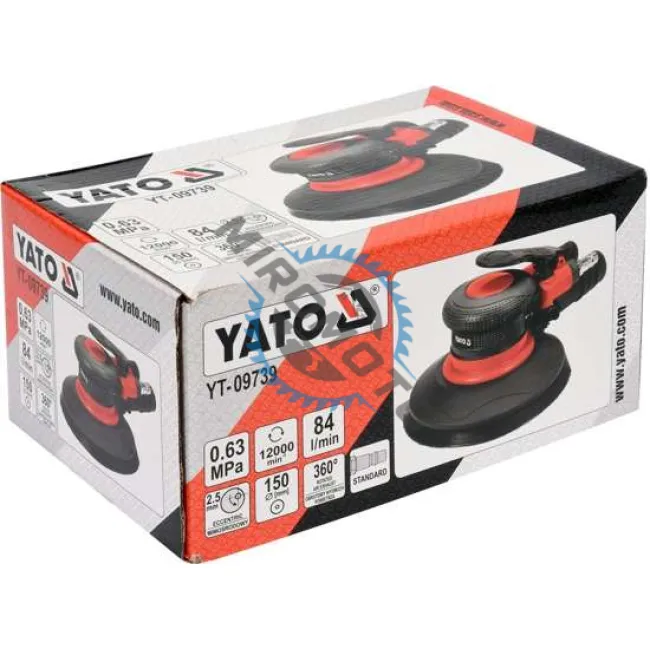 Slefuitor pneumatic, Yato YT-09739, excentric 2.5mm, diametru disc 150 mm, 12000 RPM Slefuitor pneumatic, Yato YT-09739, excentric 2.5mm, diametru disc 150 mm, 12000 RPM